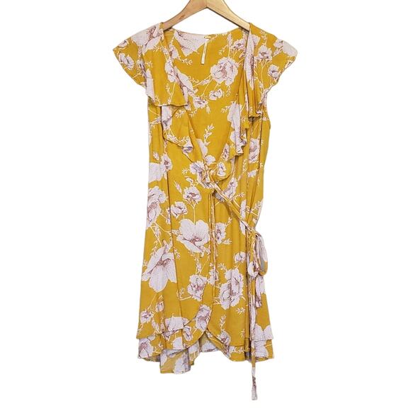 Free People Yellow Floral Mini Dress - Picture 2 of 10